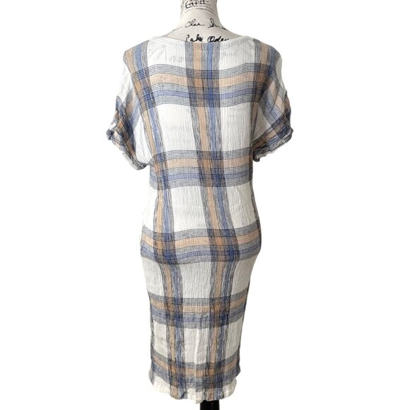 Masai Copen Hagen Womens Plaid Midi Dress With Side Tie Size XL - Picture 3 of 9